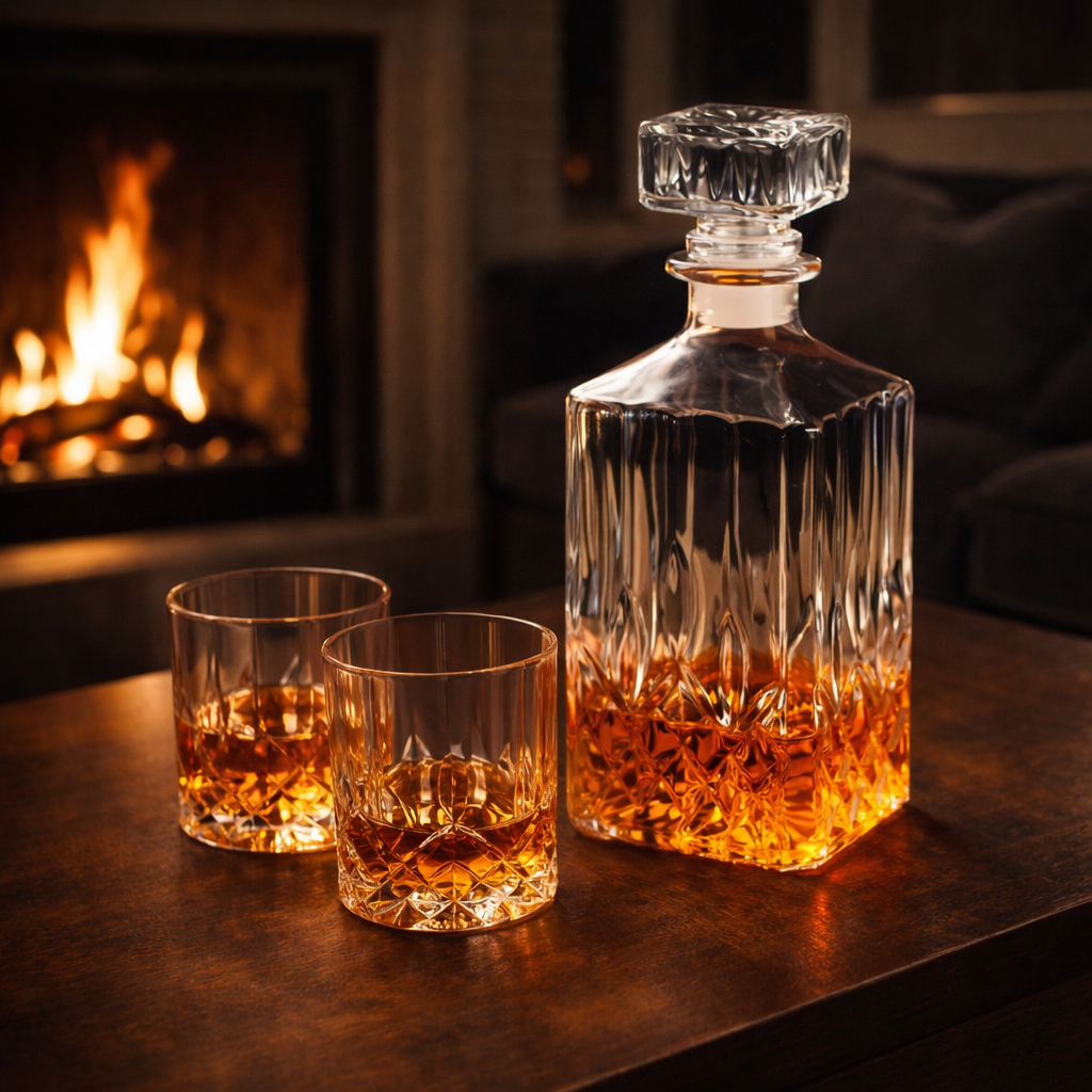 Butelka whisky - Zestaw butelki i szklanek