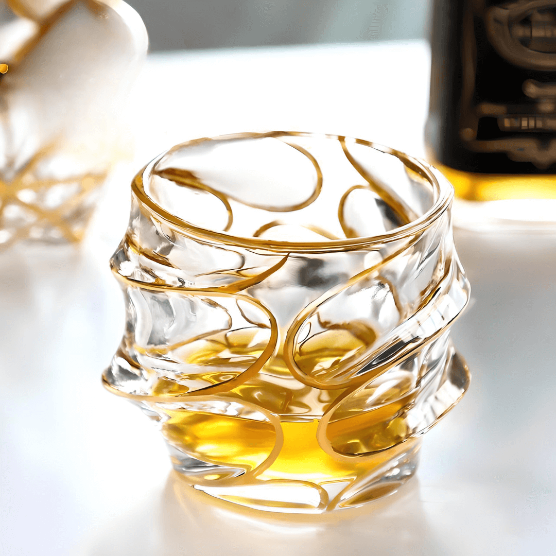 Arashi Gold – Japońska kryształowa szklanka do whisky