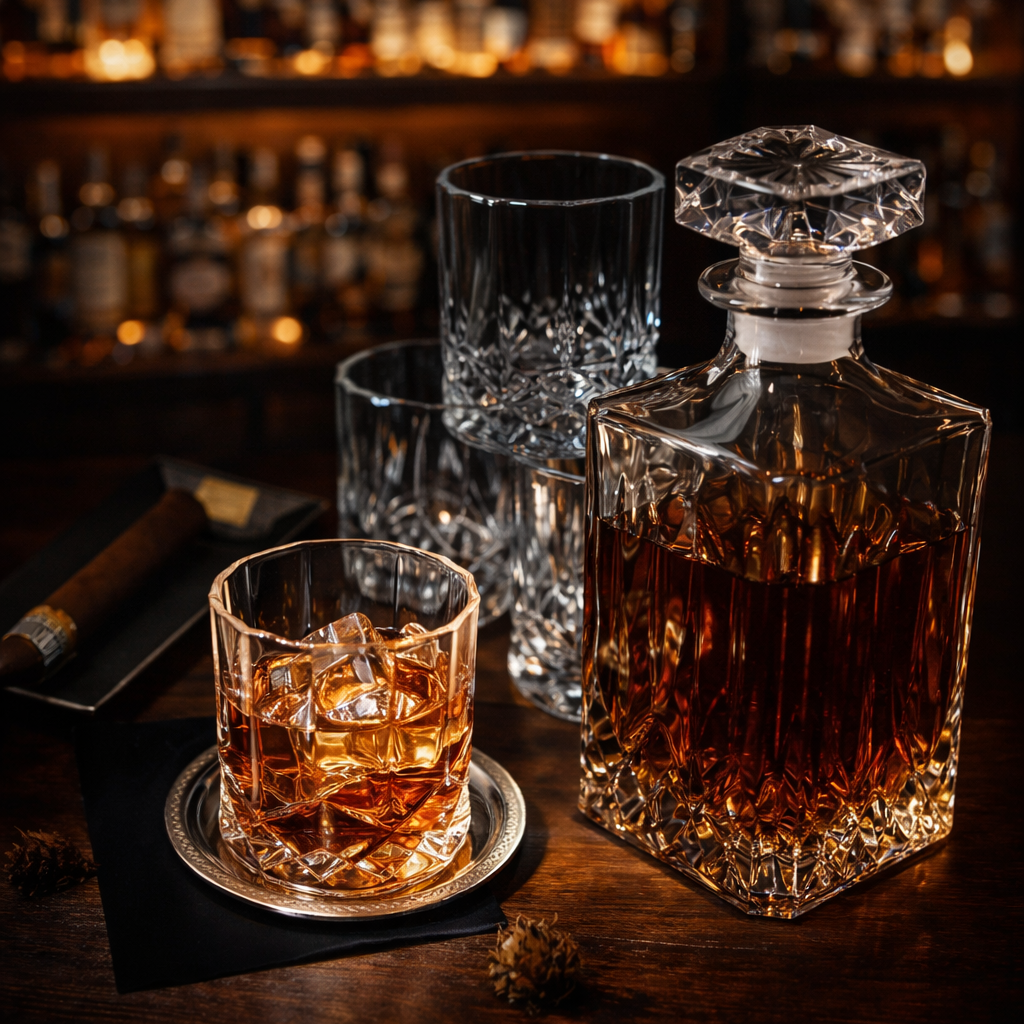 Butelka whisky - Zestaw butelki i szklanek
