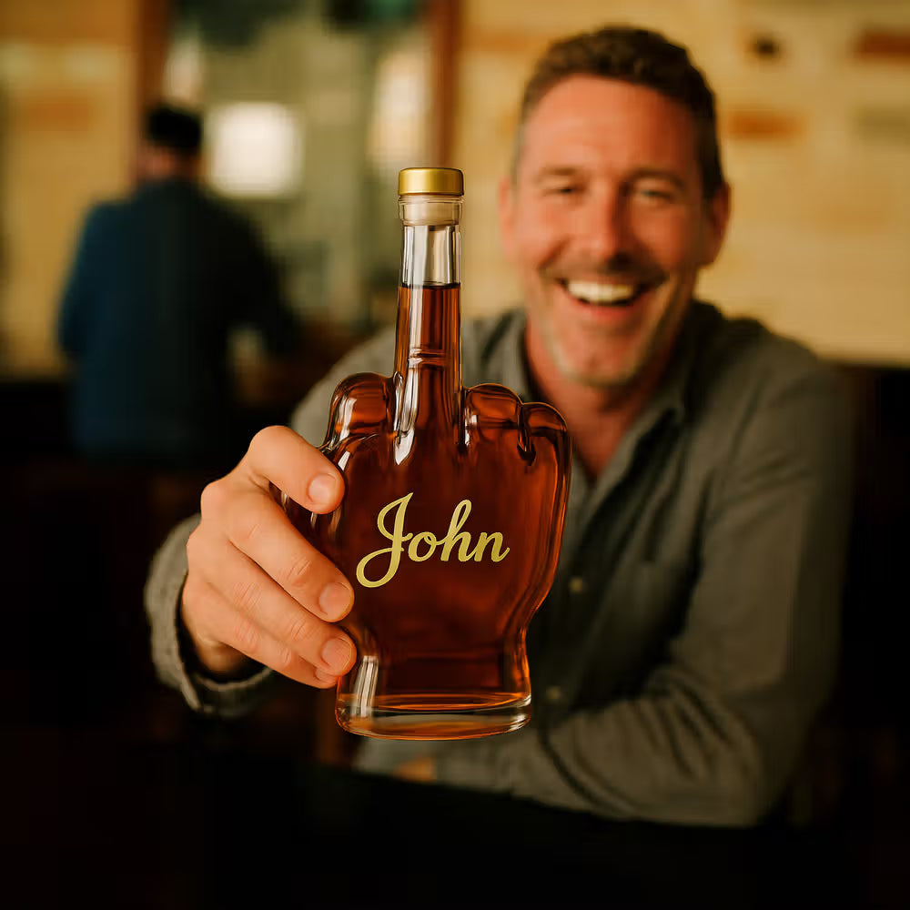 Personalizowany dekanter do whisky z motywem środkowego palca