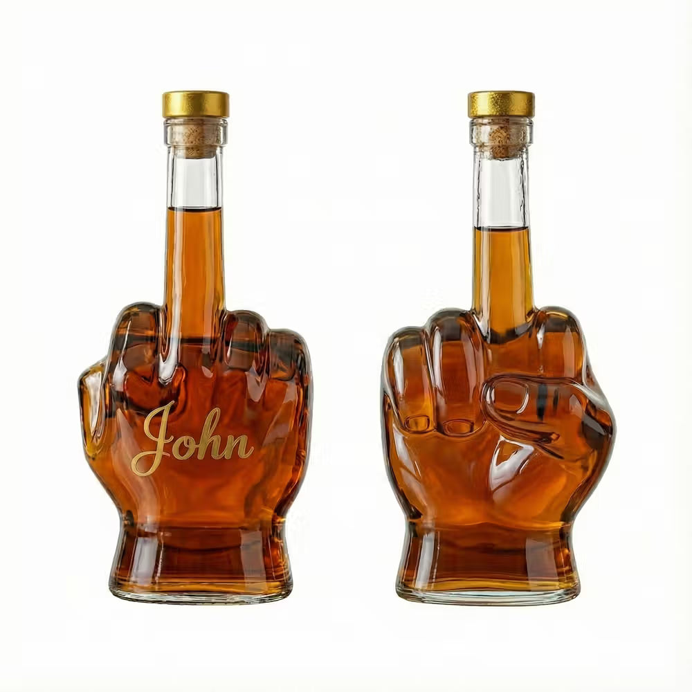 Personalizowany dekanter do whisky z motywem środkowego palca